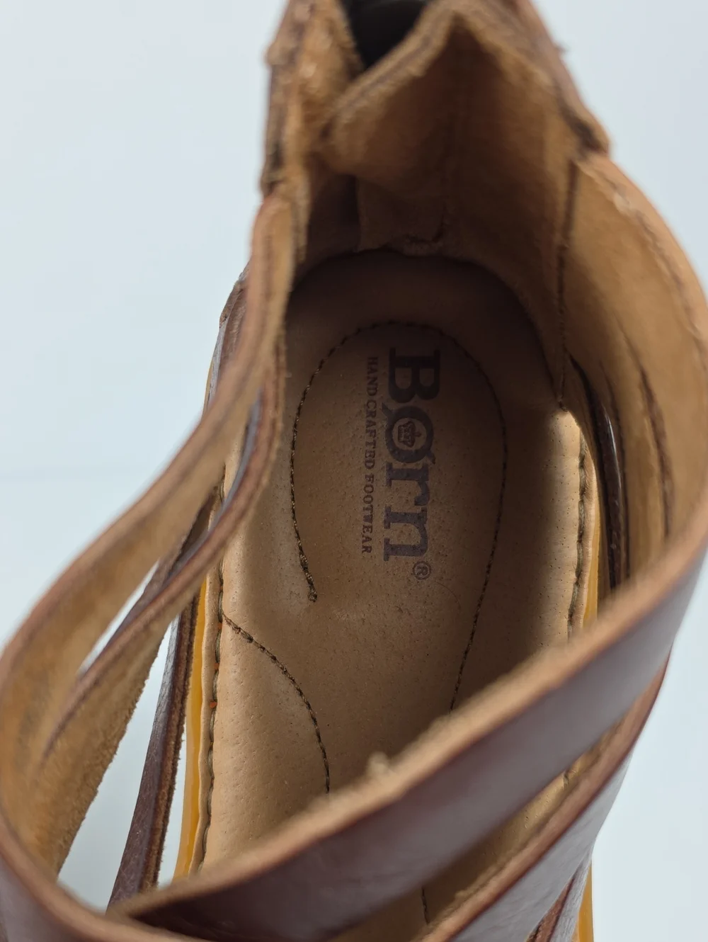 Børn Iwa Woven Brown Leather Women's Sandals Size 8